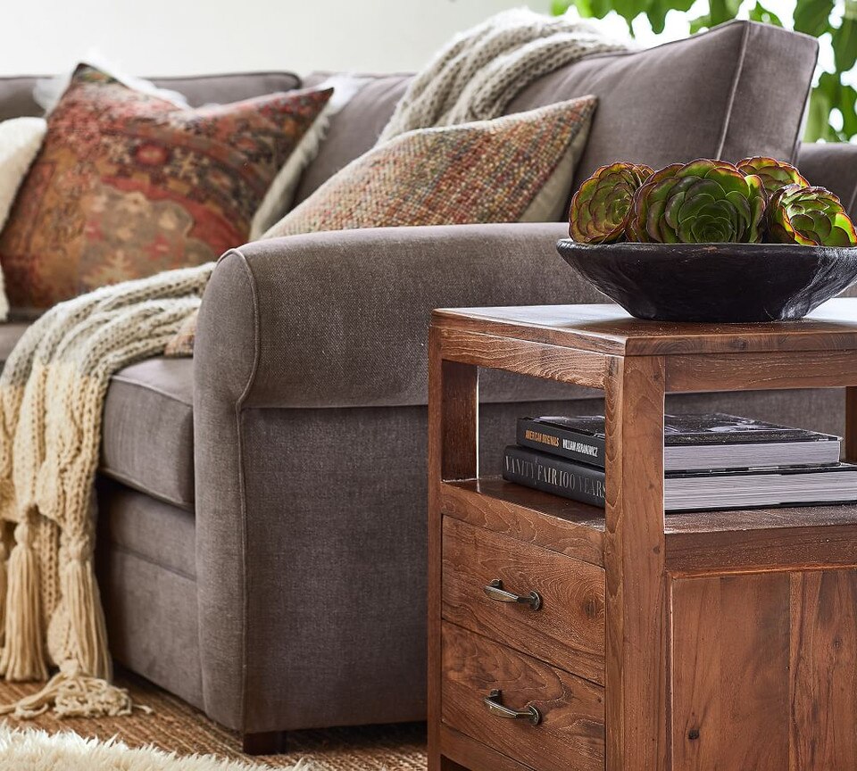 Pearce Roll Arm Upholstered 3Piece Sectional with Wedge Pottery Barn